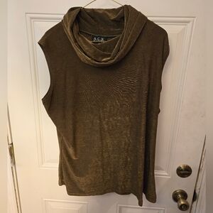Vintage ACW Design Size 1X Olive Swoop Neck Tank Top Two Toned